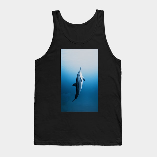 Dolphin Blue Ocean Tank Top by ZyDesign